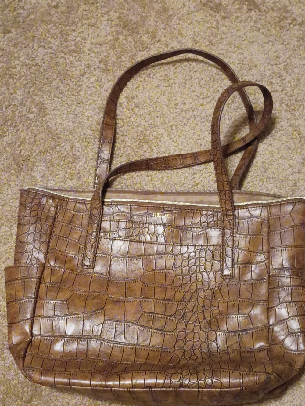 Classic Croc-Embossed Tote Bag in Brown - Women